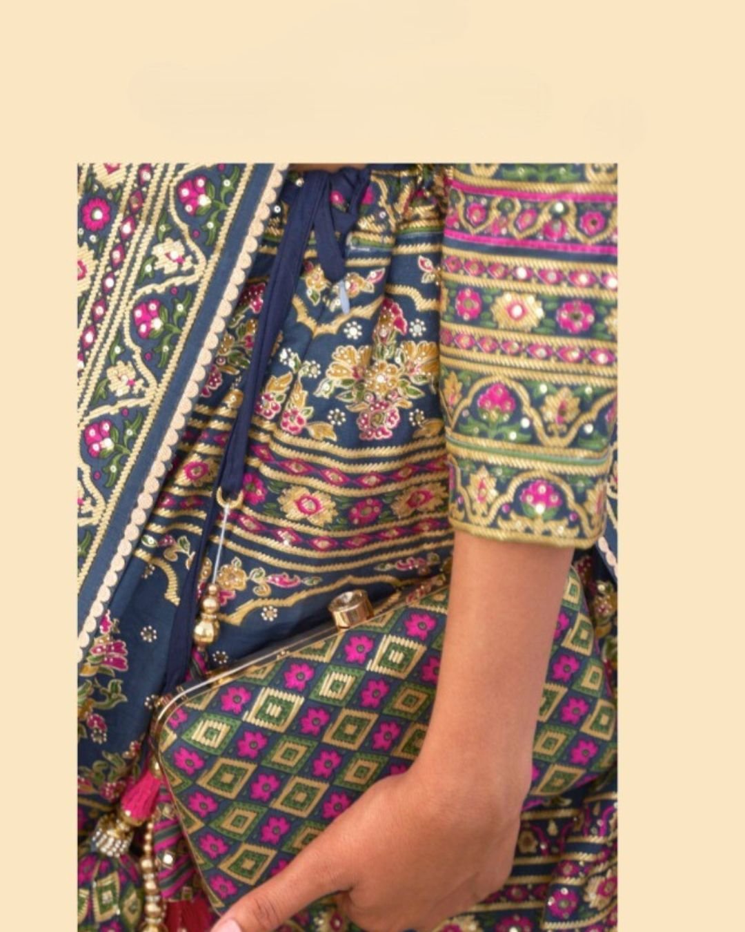 Dark Blue Color Pure Smooth Rajwadi With Sparkle N Mirror Work Silk Lehenga