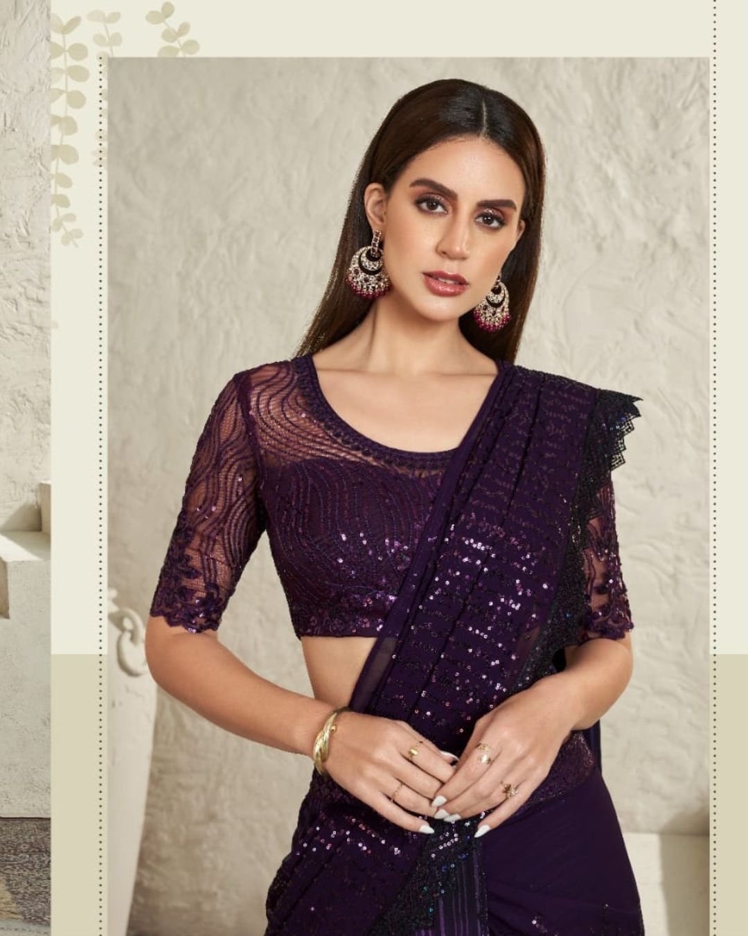Pruple Colour Saree