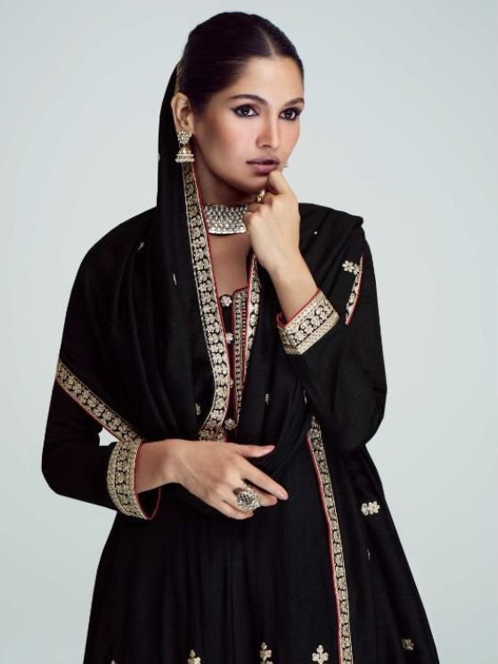 Black Premium Silk Designer Suit