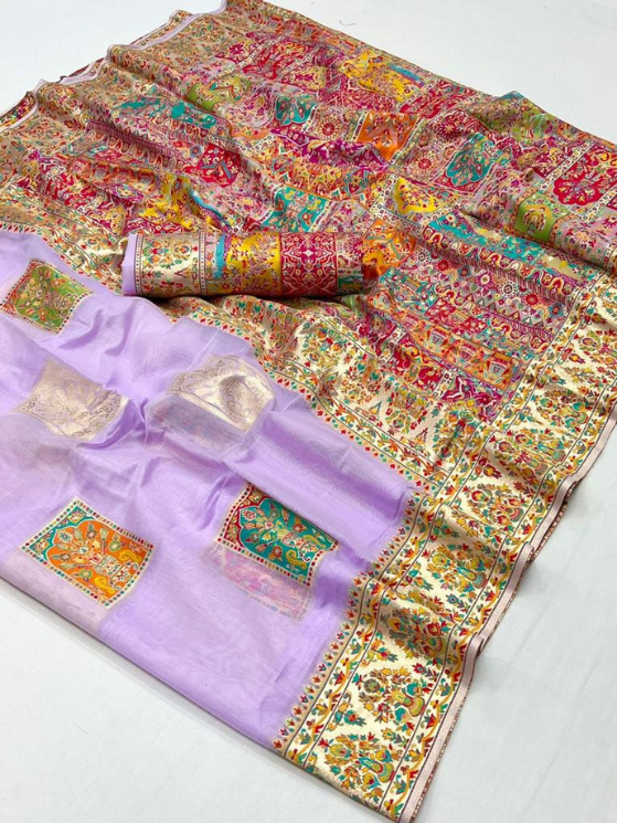 Purple Silk - Kashmiri Saree